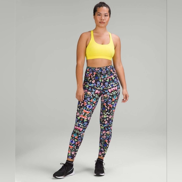 Lululemon Base Pace High-Rise Tight 28" Leggings Nulux Flowerscope Black Size 4 - Picture 3 of 8